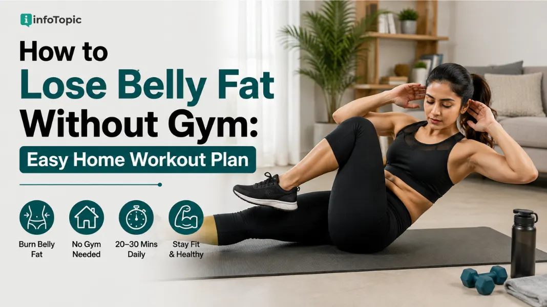How to lose belly fat without gym using easy home workout exercises for weight loss by infoTopic